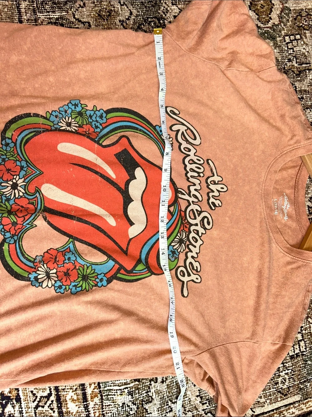 the Rolling Stones Orange Graphic Tongue Tee - Picture 6 of 7